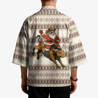 Riding Bulls Punchin Fools Christmas Kimono Xmas Holiday Patterns - Wonder Print Shop