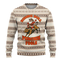 Riding Bulls Punchin Fools Christmas Ugly Christmas Sweater Xmas Holiday Patterns - Wonder Print Shop