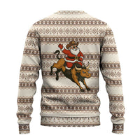 Riding Bulls Punchin Fools Christmas Ugly Christmas Sweater Xmas Holiday Patterns - Wonder Print Shop