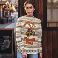Riding Bulls Punchin Fools Christmas Ugly Christmas Sweater Xmas Holiday Patterns - Wonder Print Shop