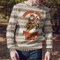 Riding Bulls Punchin Fools Christmas Ugly Christmas Sweater Xmas Holiday Patterns - Wonder Print Shop