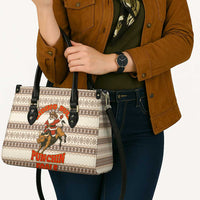 Riding Bulls Punchin Fools Christmas Leather Bag Xmas Holiday Patterns - Wonder Print Shop