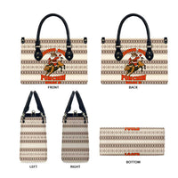 Riding Bulls Punchin Fools Christmas Leather Bag Xmas Holiday Patterns - Wonder Print Shop