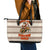 Riding Bulls Punchin Fools Christmas Leather Tote Bag Xmas Holiday Patterns - Wonder Print Shop