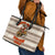 Riding Bulls Punchin Fools Christmas Leather Tote Bag Xmas Holiday Patterns - Wonder Print Shop
