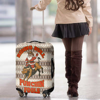 Riding Bulls Punchin Fools Christmas Luggage Cover Xmas Holiday Patterns - Wonder Print Shop