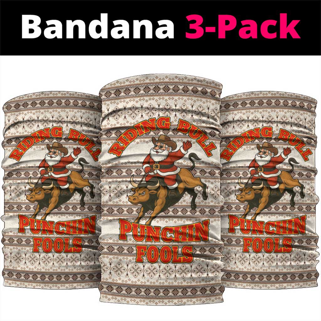 Riding Bulls Punchin Fools Christmas Neck Gaiter Xmas Holiday Patterns - Wonder Print Shop
