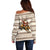 Riding Bulls Punchin Fools Christmas Off Shoulder Sweater Xmas Holiday Patterns - Wonder Print Shop