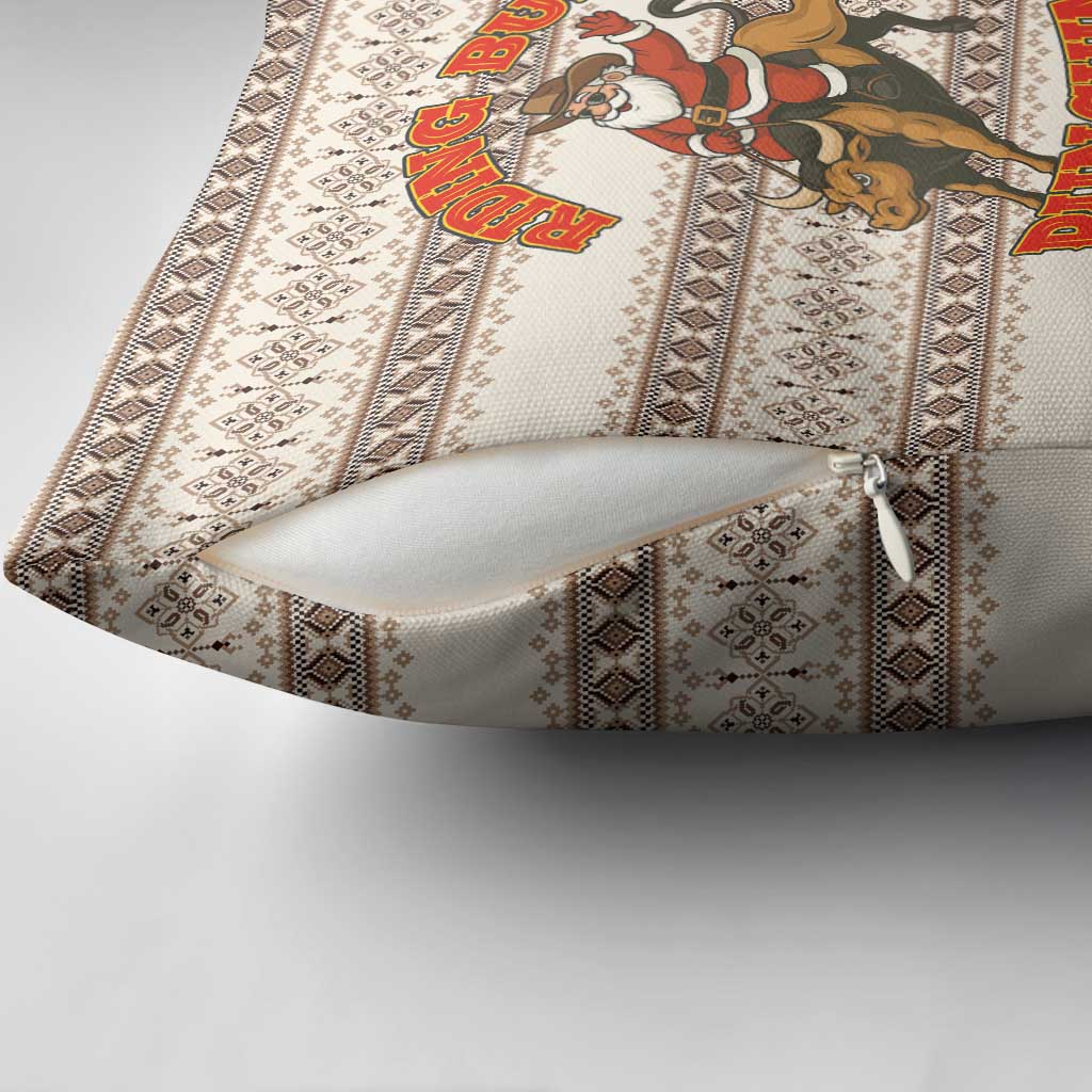 Riding Bulls Punchin Fools Christmas Pillow Cover Xmas Holiday Patterns - Wonder Print Shop