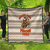 Riding Bulls Punchin Fools Christmas Quilt Xmas Holiday Patterns - Wonder Print Shop