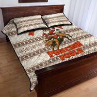 Riding Bulls Punchin Fools Christmas Quilt Bed Set Xmas Holiday Patterns - Wonder Print Shop