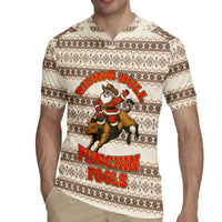 Riding Bulls Punchin Fools Christmas Rugby Jersey Xmas Holiday Patterns - Wonder Print Shop