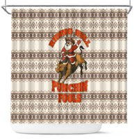 Riding Bulls Punchin Fools Christmas Shower Curtain Xmas Holiday Patterns - Wonder Print Shop