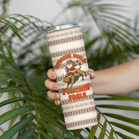 Riding Bulls Punchin Fools Christmas Skinny Tumbler Xmas Holiday Patterns - Wonder Print Shop