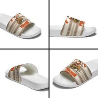 Riding Bulls Punchin Fools Christmas Slide Sandals Xmas Holiday Patterns - Wonder Print Shop
