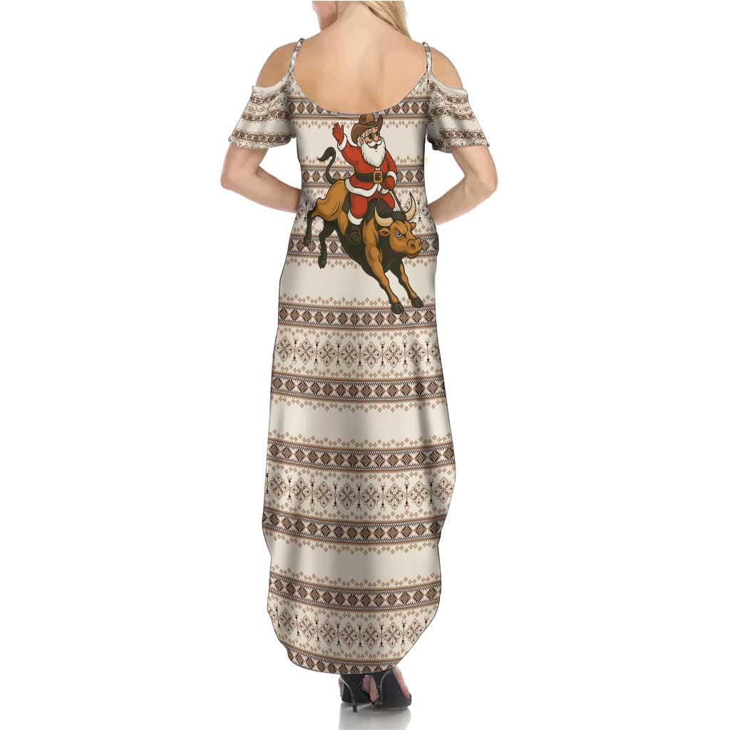 Riding Bulls Punchin Fools Christmas Summer Maxi Dress Xmas Holiday Patterns - Wonder Print Shop