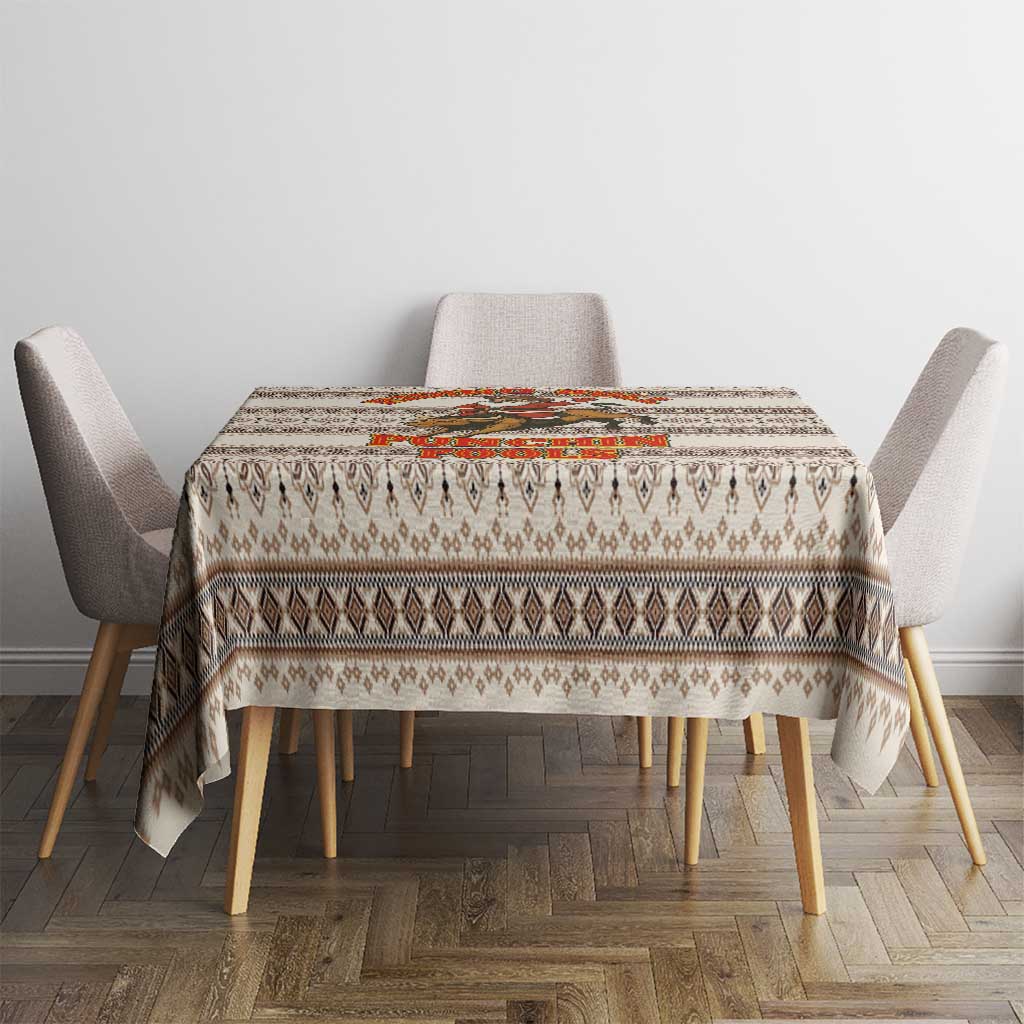 Riding Bulls Punchin Fools Christmas Tablecloth Xmas Holiday Patterns - Wonder Print Shop