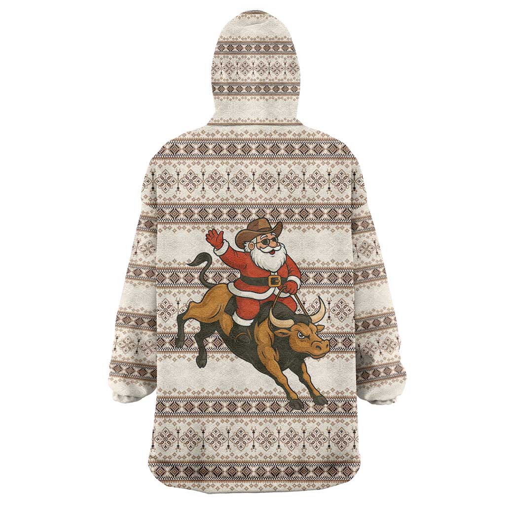 Riding Bulls Punchin Fools Christmas Wearable Blanket Hoodie Xmas Holiday Patterns - Wonder Print Shop