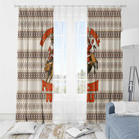 Riding Bulls Punchin Fools Christmas Window Curtain Xmas Holiday Patterns - Wonder Print Shop