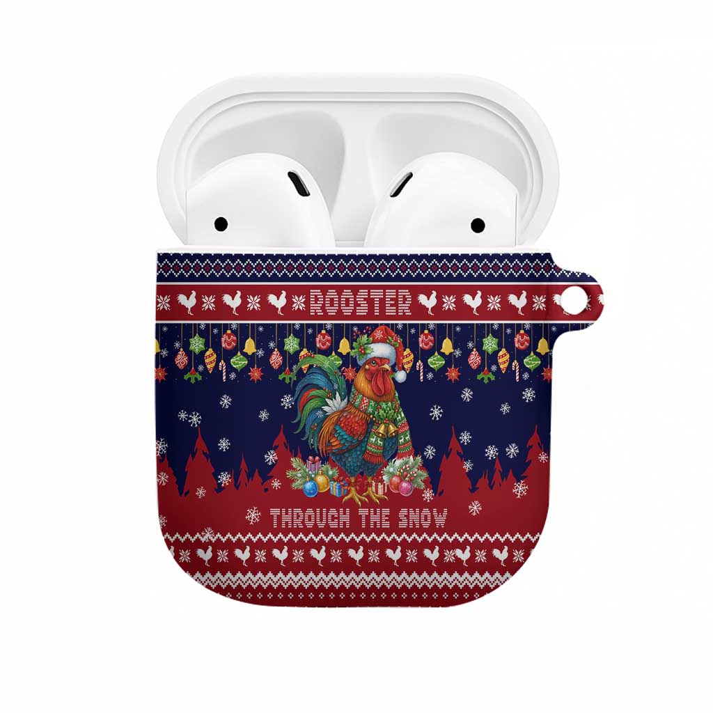Rooster Through The Snow Christmas AirPods Case Xmas Holiday Patterns - Wonder Print Shop