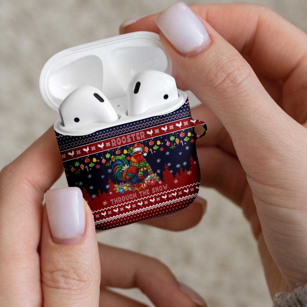 Rooster Through The Snow Christmas AirPods Case Xmas Holiday Patterns - Wonder Print Shop