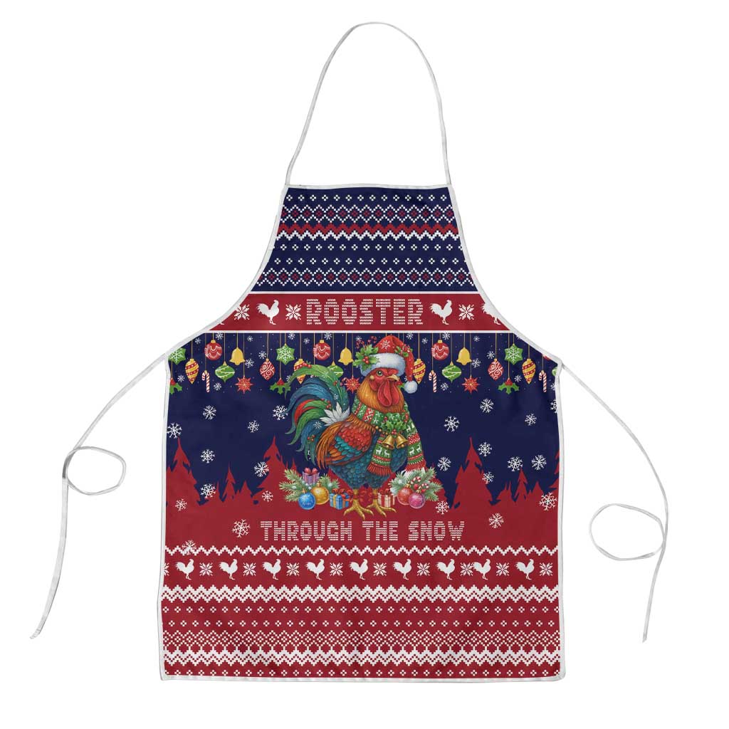 Rooster Through The Snow Christmas Apron Xmas Holiday Patterns - Wonder Print Shop