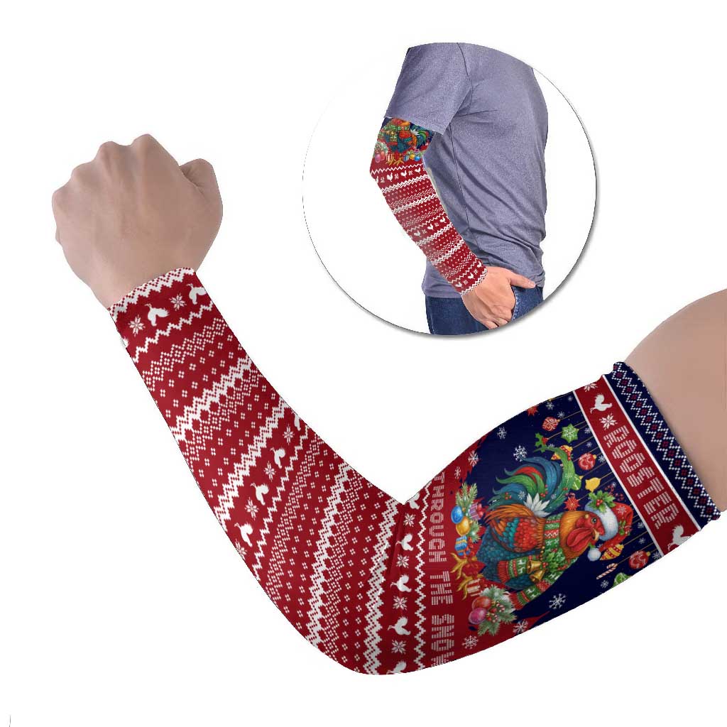Rooster Through The Snow Christmas Arm Sleeves Xmas Holiday Patterns - Wonder Print Shop