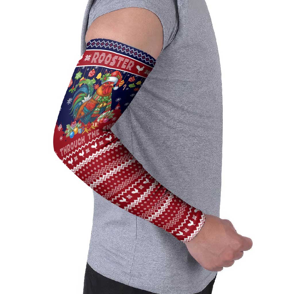 Rooster Through The Snow Christmas Arm Sleeves Xmas Holiday Patterns - Wonder Print Shop