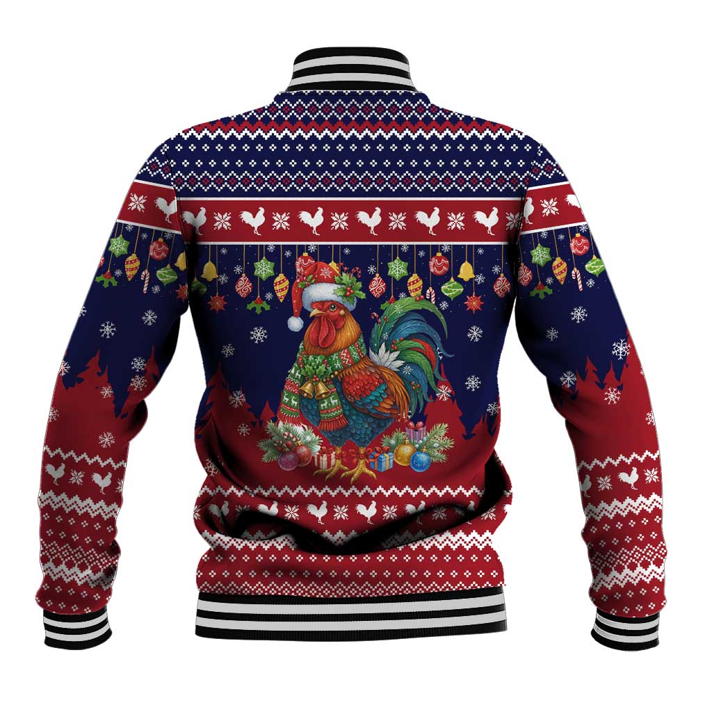 Rooster Through The Snow Christmas Baseball Jacket Xmas Holiday Patterns - Wonder Print Shop