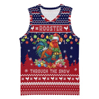 Rooster Through The Snow Christmas Basketball Jersey Xmas Holiday Patterns - Wonder Print Shop