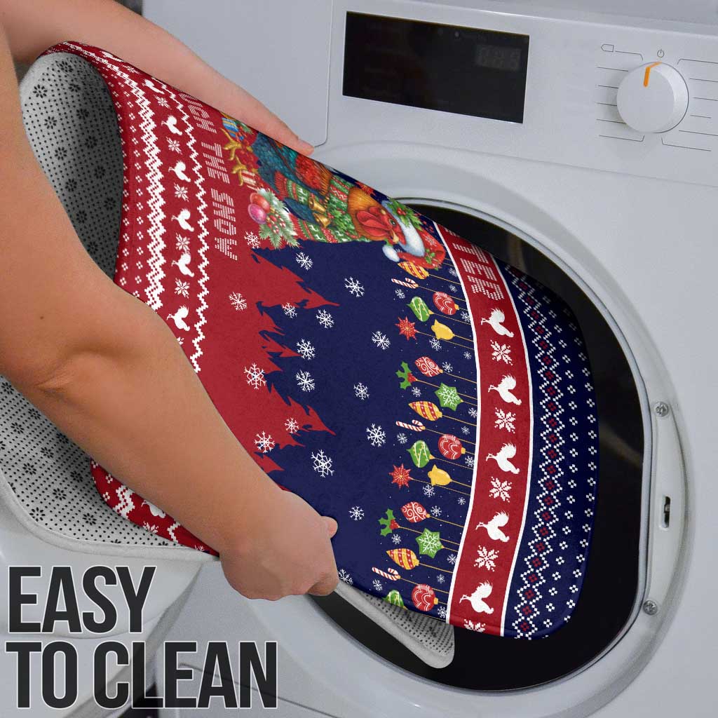 Rooster Through The Snow Christmas Bathroom Set Xmas Holiday Patterns - Wonder Print Shop