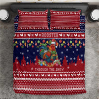 Rooster Through The Snow Christmas Bedding Set Xmas Holiday Patterns - Wonder Print Shop