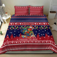 Rooster Through The Snow Christmas Bedding Set Xmas Holiday Patterns - Wonder Print Shop