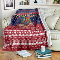 Rooster Through The Snow Christmas Blanket Xmas Holiday Patterns - Wonder Print Shop
