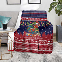 Rooster Through The Snow Christmas Blanket Xmas Holiday Patterns - Wonder Print Shop