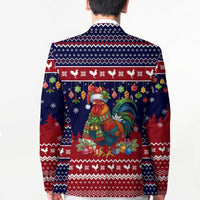 Rooster Through The Snow Christmas Blazer Xmas Holiday Patterns - Wonder Print Shop