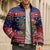 Rooster Through The Snow Christmas Bomber Puffer Jacket Xmas Holiday Patterns - Wonder Print Shop