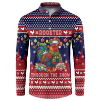 Rooster Through The Snow Christmas Button Sweatshirt Xmas Holiday Patterns - Wonder Print Shop