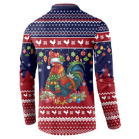 Rooster Through The Snow Christmas Button Sweatshirt Xmas Holiday Patterns - Wonder Print Shop