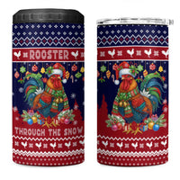 Rooster Through The Snow Christmas 4 in 1 Can Cooler Tumbler Xmas Holiday Patterns - Wonder Print Shop