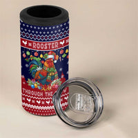 Rooster Through The Snow Christmas 4 in 1 Can Cooler Tumbler Xmas Holiday Patterns - Wonder Print Shop