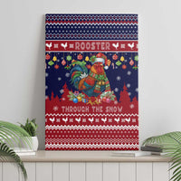Rooster Through The Snow Christmas Canvas Wall Art Xmas Holiday Patterns - Wonder Print Shop
