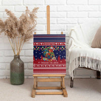Rooster Through The Snow Christmas Canvas Wall Art Xmas Holiday Patterns - Wonder Print Shop