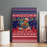 Rooster Through The Snow Christmas Canvas Wall Art Xmas Holiday Patterns - Wonder Print Shop