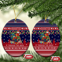 Rooster Through The Snow Christmas Ceramic Ornament Xmas Holiday Patterns - Wonder Print Shop