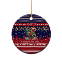 Rooster Through The Snow Christmas Ceramic Ornament Xmas Holiday Patterns - Wonder Print Shop