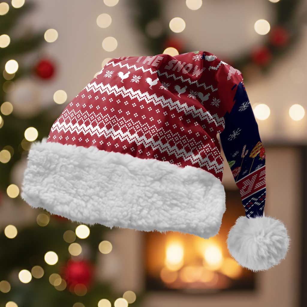Rooster Through The Snow Christmas Santa Hat Xmas Holiday Patterns - Wonder Print Shop