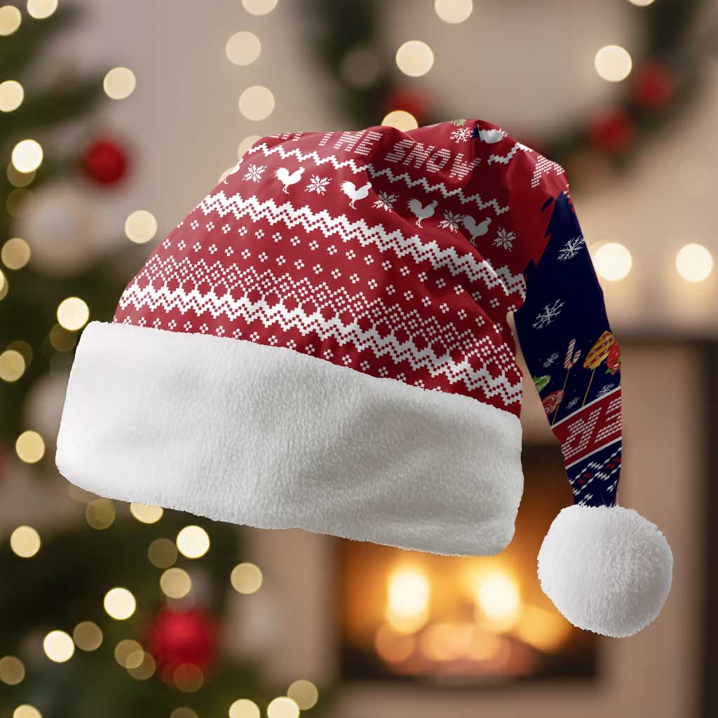 Rooster Through The Snow Christmas Santa Hat Xmas Holiday Patterns - Wonder Print Shop
