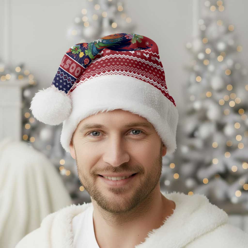 Rooster Through The Snow Christmas Santa Hat Xmas Holiday Patterns - Wonder Print Shop