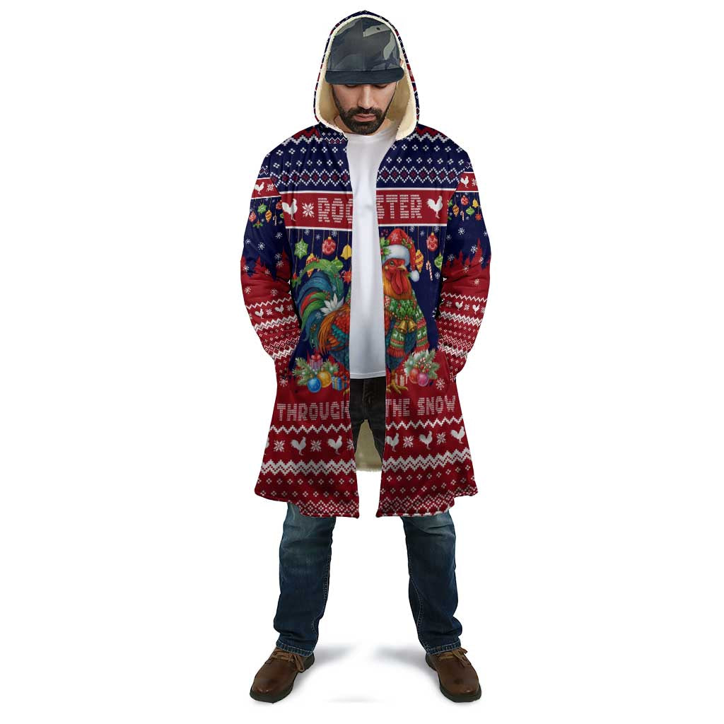 Rooster Through The Snow Christmas Cloak Xmas Holiday Patterns - Wonder Print Shop